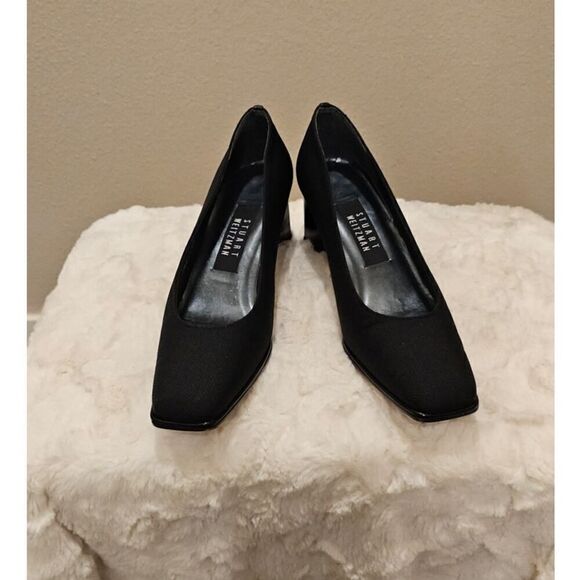 Stuart Weitzman Black Square Toe Pumps Heels Size 7.5 - Picture 1 of 9
